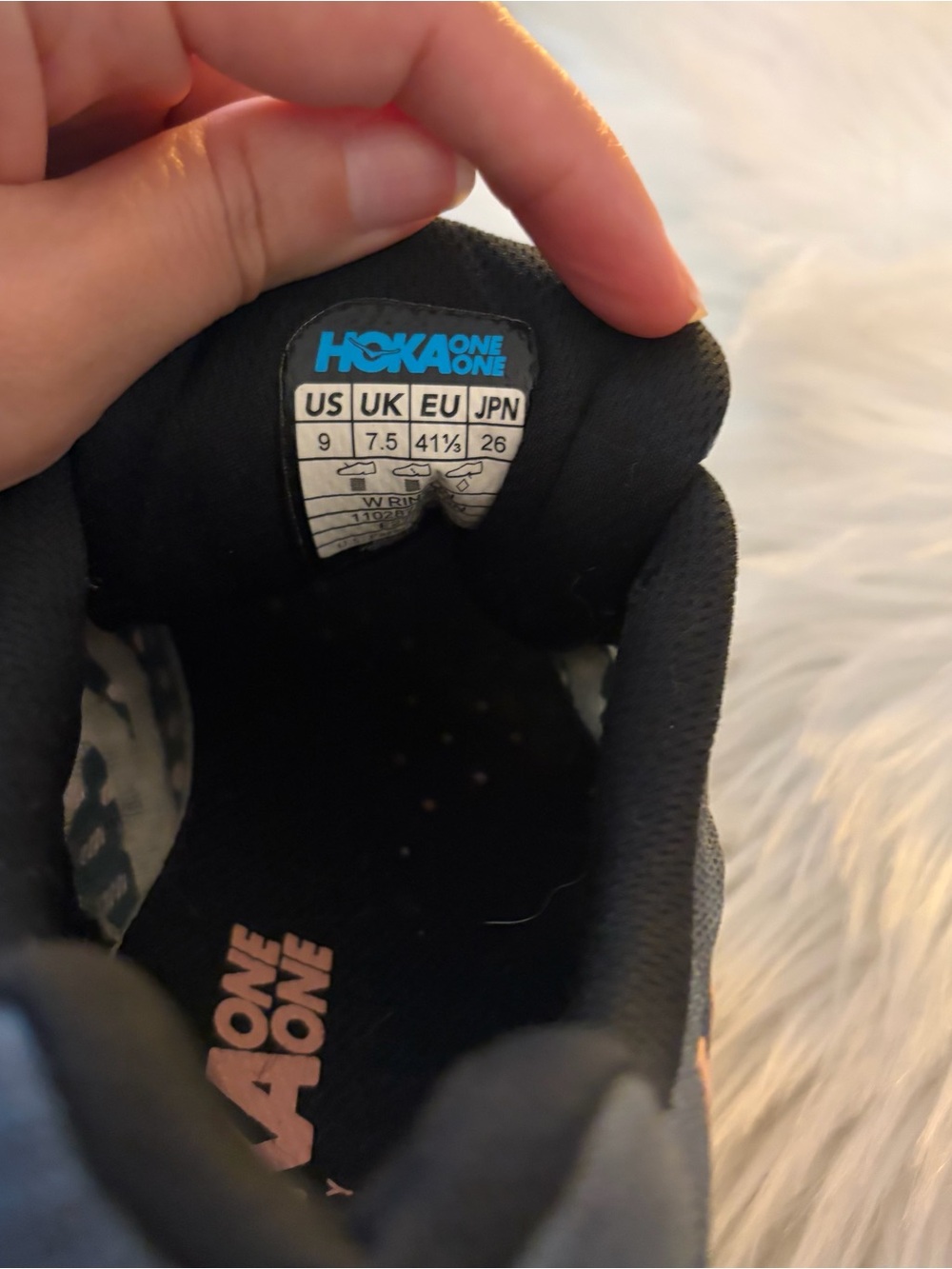 Hoka Rincon Running Sneakers - gray with Peach Logos - Picture 6 of 6